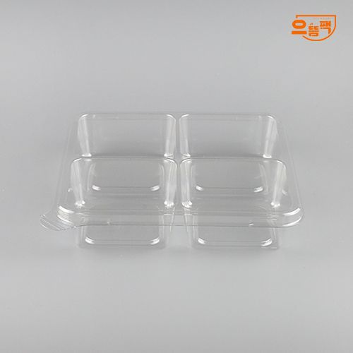 정사각용기 4칸 900개 세트 (투명/PET/AJ)