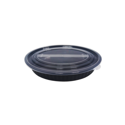 타원형 찜용기 중 2.5L 100개 세트 (검정/PP/BW)