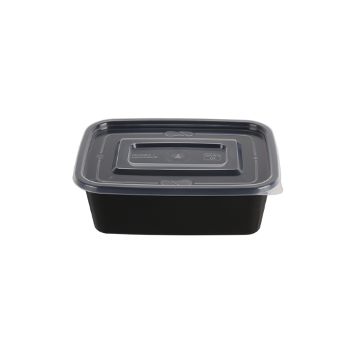 직사각 밀폐용기 0.85L 400개 세트(검정/PP/BW)