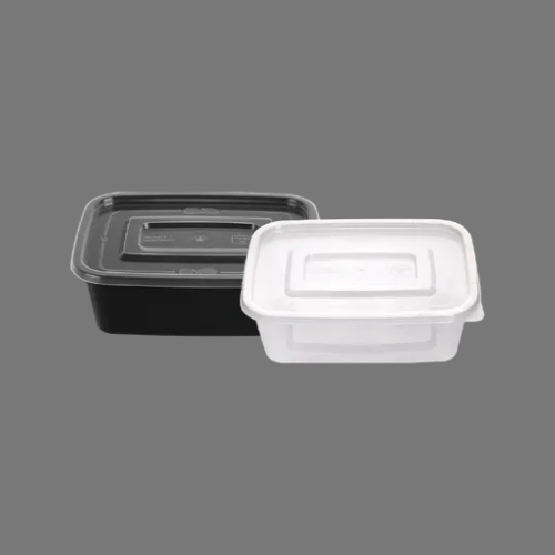 직사각 밀폐용기 0.85L 400개 세트(검정/PP/BW)