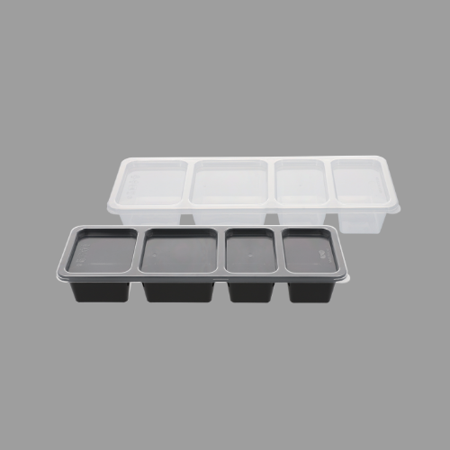 4칸 찬용기 500개 세트 (투명/PP/BW)