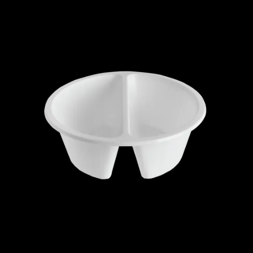 중화면용기 2칸 200개 (백색/PP/BW)