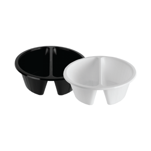 중화면용기 2칸 200개 (검정/PP/BW)