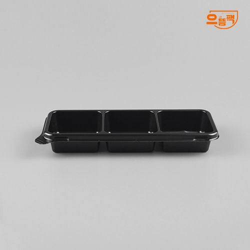 직사각용기 3칸 1000개 세트 (검정/PET/AJ)