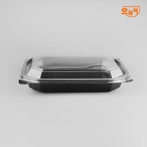JS-211 반찬 샐러드용기 1칸 480개 세트 (검정/PET)
