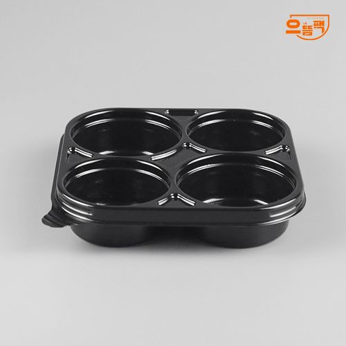 다용도용기 4칸 900개 세트 (검정/PET/AJ)