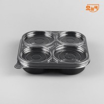 다용도용기 4칸 900개 세트 (검정/PET/AJ)