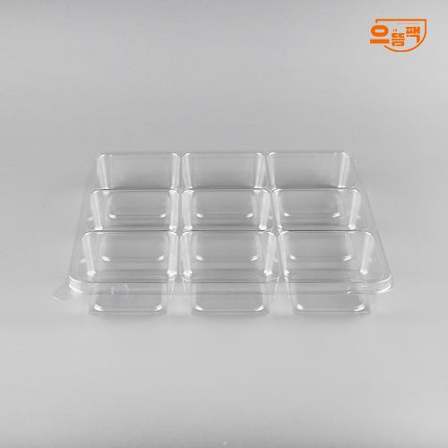 정사각용기 9칸 300개 세트 (투명/PET/AJ)