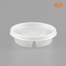원형죽용기 3칸 600개 세트 (반투명/PP/AJ)