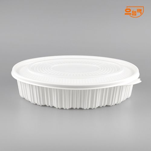 타원찜용기 대 100개 세트 (백색/PP/AJ)