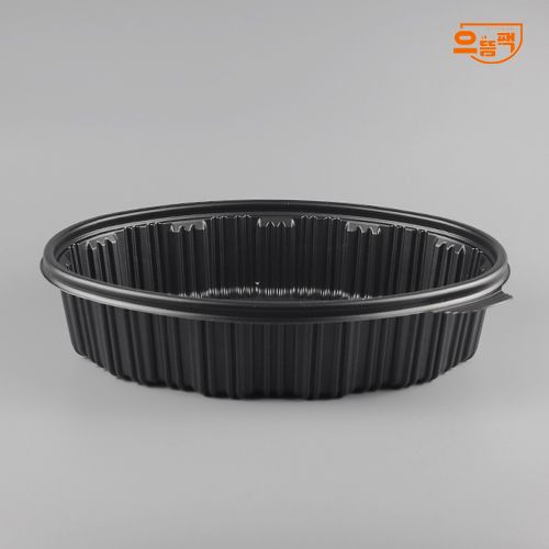 타원찜용기 대 100개 세트 (검정/PP/AJ)