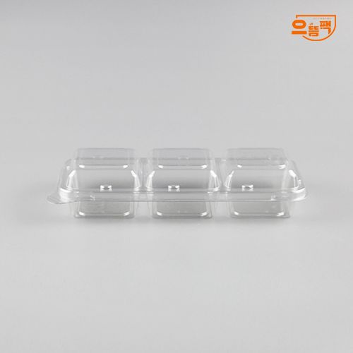 직사각용기 3칸 500개 세트 (투명/PET/AJ)
