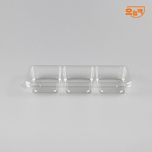직사각용기 3칸 500개 세트 (투명/PET/AJ)