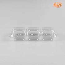 직사각용기 3칸 500개 세트 (투명/PET/AJ)