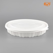 타원찜용기 중 100개 세트 (백색/PP/AJ)