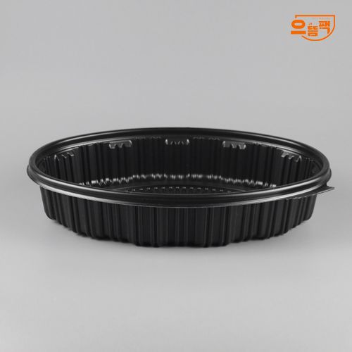 타원찜용기 중 100개 세트 (검정/PP/AJ)