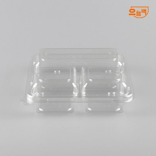 정사각용기 3칸 400개 세트 (투명/PET/AJ)