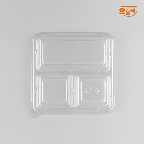 정사각용기 3칸 400개 세트 (투명/PET/AJ)