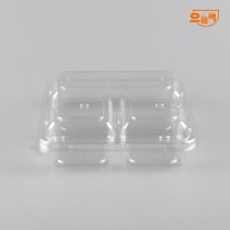 정사각용기 3칸 400개 세트 (투명/PET/AJ)