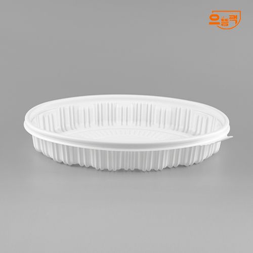 타원찜용기 소 100개 세트 (백색/PP/AJ)