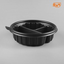 158Ø 탕용기 3칸 300개 세트 (검정/PP/AJ)