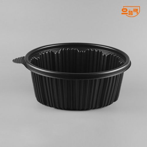 225Ø 탕용기 소 200개 세트 (검정/PP/AJ)-백색뚜껑