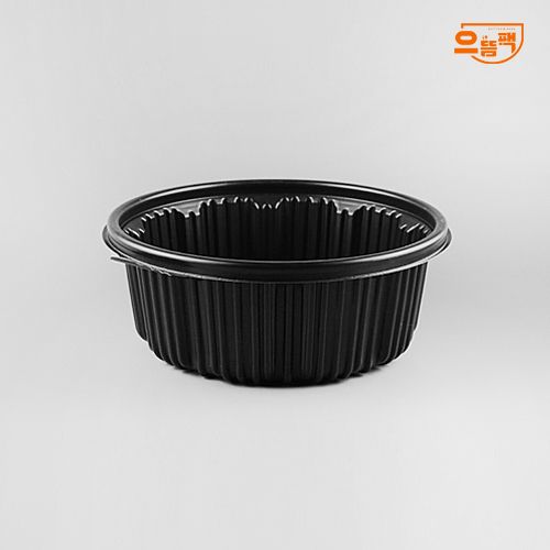 225Ø 탕용기 소 200개 세트 (검정/PP/AJ)