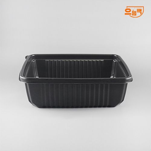 사각찜용기 대 100개 세트 (검정/PP/SDP)-백색뚜껑