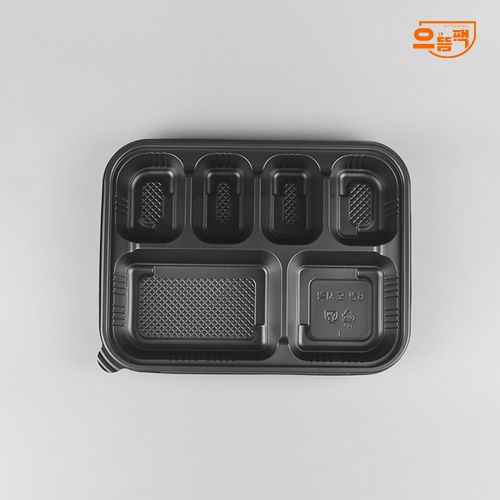 6칸 도시락 200개 세트 (검정/PP/AJ)