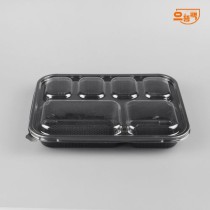 6칸 도시락 200개 세트 (검정/PP/AJ)