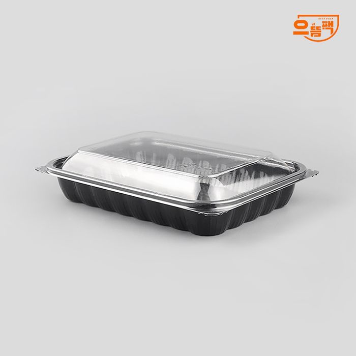 27호 샐러드 과메기 용기 100개 세트 (검정/PET)