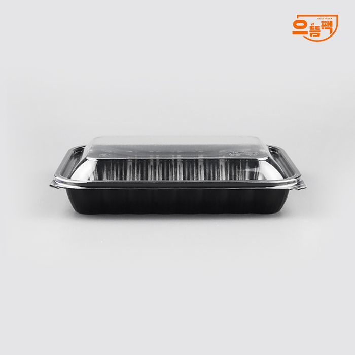 27호 샐러드 과메기 용기 100개 세트 (검정/PET)