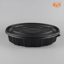 타원찜용기 대 50개 세트 (검정/PP/AJ)