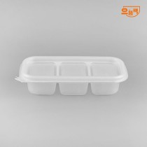 반찬용기 3칸 500개 세트 (반투명/PP/AJ)