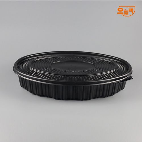 타원찜용기 중 50개 세트 (검정/PP/AJ)