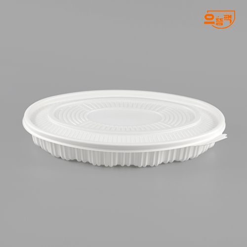 타원찜용기 소 50개 세트 (백색/PP/AJ)