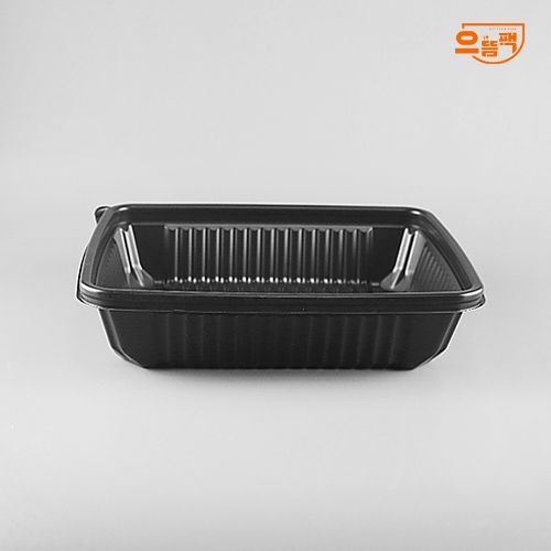 사각찜용기 소 50개 세트 (검정/PP/SDP)-백색뚜껑