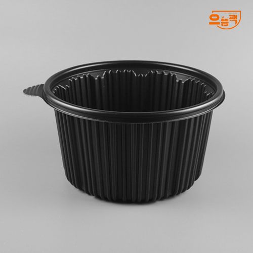 225Ø 탕용기 대 50개 세트 (검정/PP/AJ)-백색뚜껑