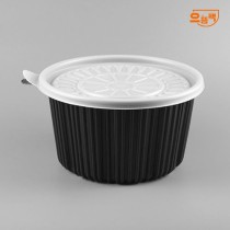 225Ø 탕용기 대 50개 세트 (검정/PP/AJ)-백색뚜껑