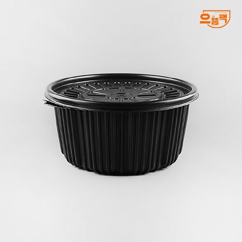 225Ø 탕용기 중 50개 세트 (검정/PP/AJ)