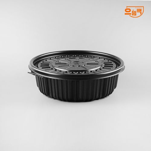 225Ø 탕용기 특소 50개 세트 (검정/PP/AJ)