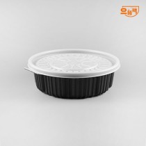 225Ø 탕용기 특소 50개 세트 (검정/PP/AJ)-백색뚜껑