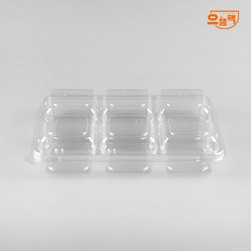 직사각용기 6칸 100개 세트 (투명/PET/AJ)