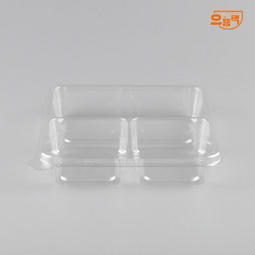 정사각용기 3칸 100개 세트 (투명/PET/AJ)