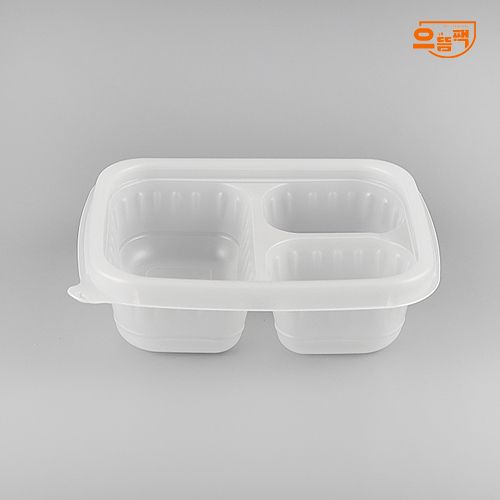 사각반죽용기 3칸 100개 세트 (백색/PP/AJ)