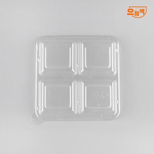정사각용기 4칸 100개 세트 (투명/PET/AJ)