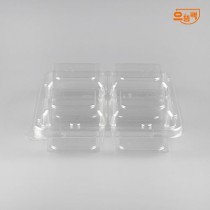 정사각용기 4칸 100개 세트 (투명/PET/AJ)