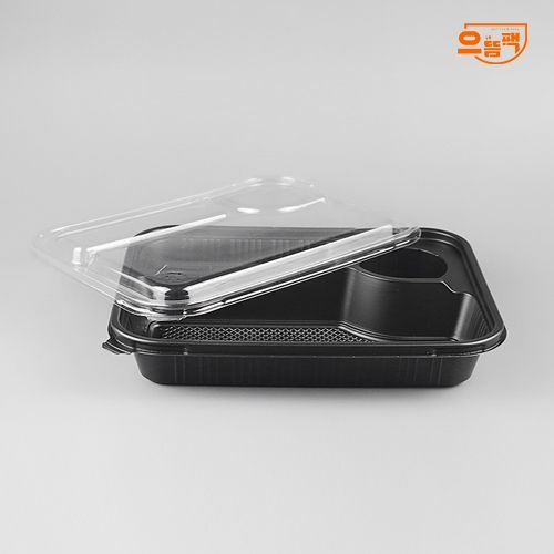 3칸 도시락 50개 세트 (검정/PP/AJ)