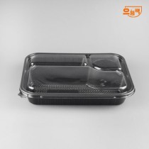 3칸 도시락 50개 세트 (검정/PP/AJ)