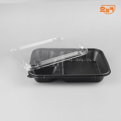 4칸 도시락 50개 세트 (검정/PP/AJ)